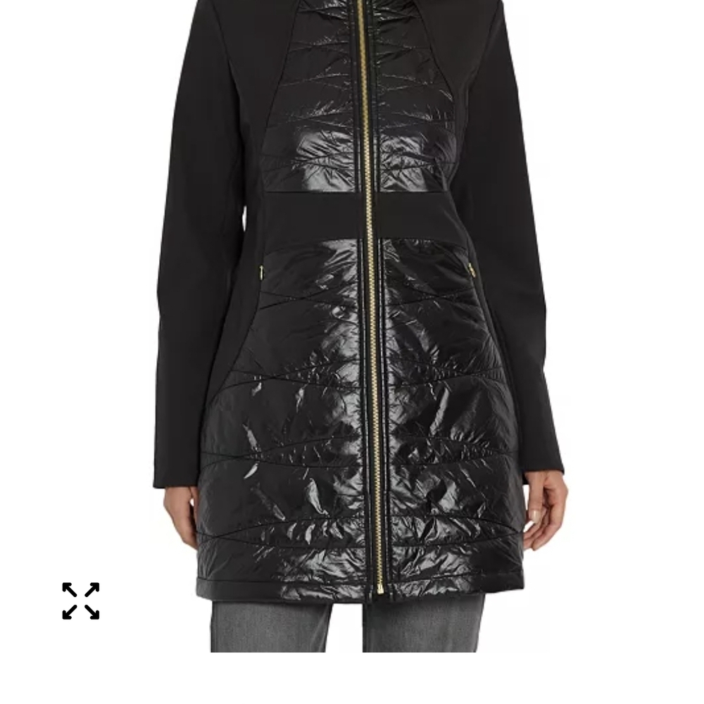 Via Spiga Black Mixed Media raincoat